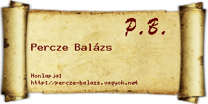 Percze Balázs névjegykártya